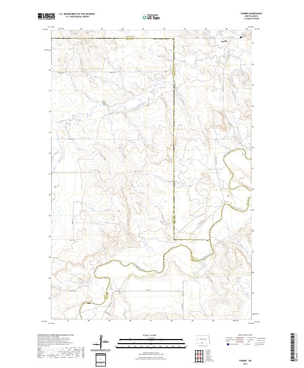 Timmer, ND — USGS 7.5-minute topo (2024)