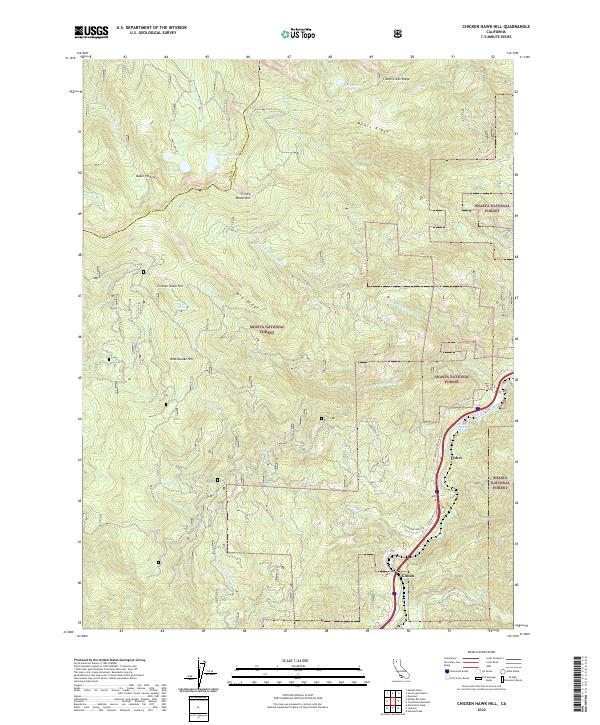 Chicken Hawk Hill, CA — USGS 7.5-minute topo (2022)