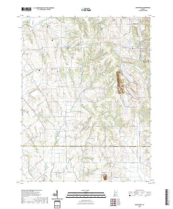 Bucktown, IN — USGS 7.5-minute topo (2022)