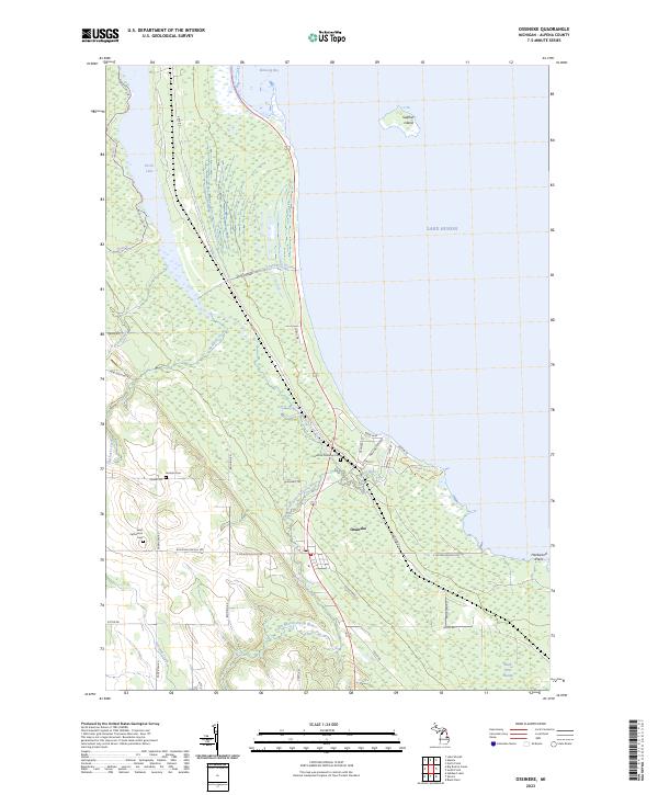 Ossineke, MI — USGS 7.5-minute topo (2023)