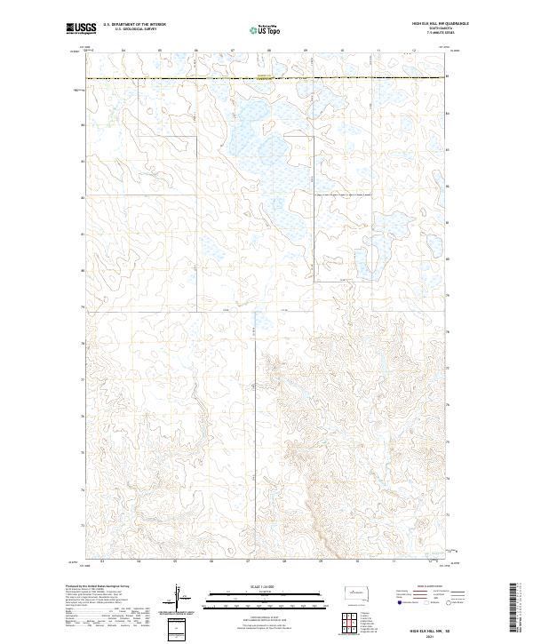 High Elk Hill NW, SD — USGS 7.5-minute topo (2021)