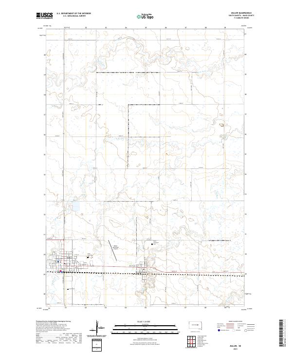 Miller, SD — USGS 7.5-minute topo (2021)