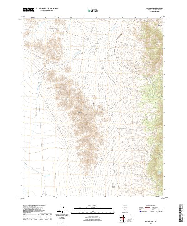 Bristol Well, NV — USGS 7.5-minute topo (2021)