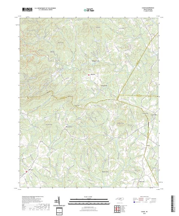 Casar, NC — USGS 7.5-minute topo (2022)