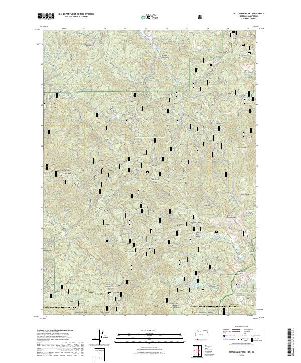 Dutchman Peak, OR-CA — USGS 7.5-minute topo (2023)