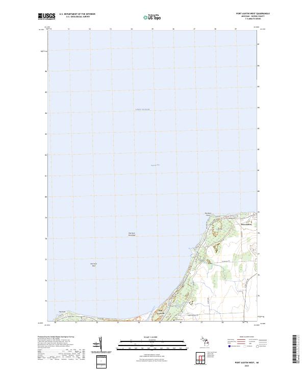 Port Austin West, MI — USGS 7.5-minute topo (2023)