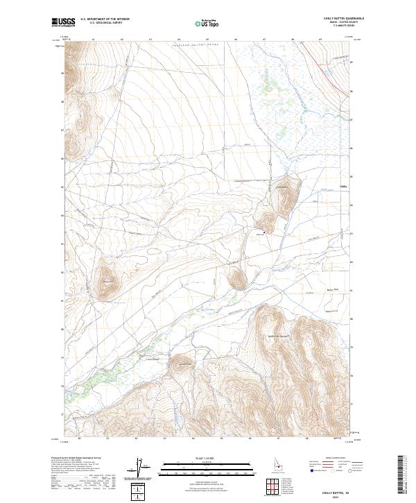 Chilly Buttes, ID — USGS 7.5-minute topo (2023)