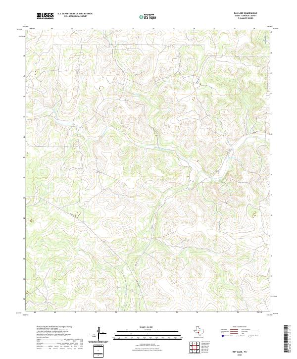Ray Lake, TX — USGS 7.5-minute topo (2022)