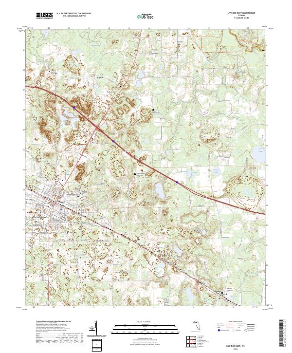Live Oak East, FL — USGS 7.5-minute topo (2024)