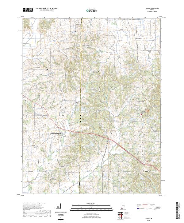 Kasson, IN — USGS 7.5-minute topo (2022)