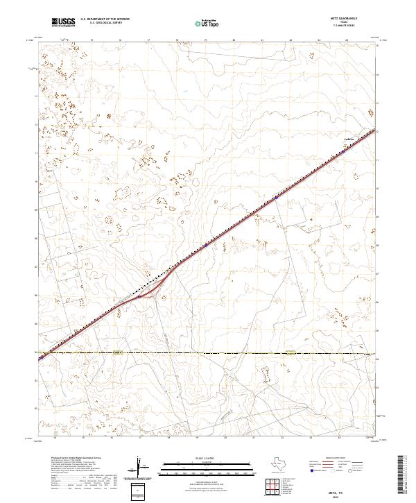 Metz, TX — USGS 7.5-minute topo (2022)