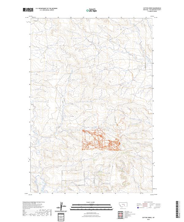 Cotton Creek, MT — USGS 7.5-minute topo (2024)