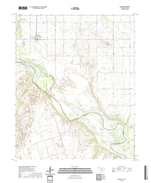 Elmer, OK-TX — USGS 7.5-minute topo (2022)