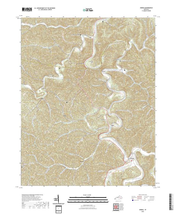 Oneida, KY — USGS 7.5-minute topo (2022)