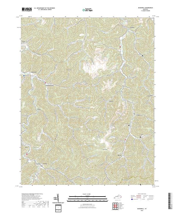McDowell, KY — USGS 7.5-minute topo (2022)