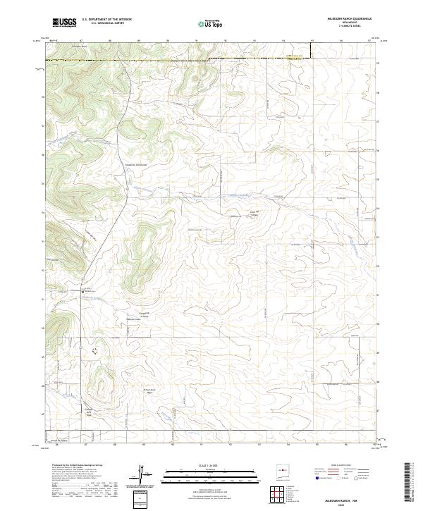 Milbourn Ranch, NM — USGS 7.5-minute topo (2023)
