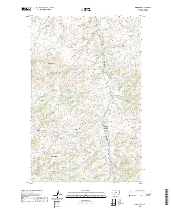 Bearpaw Lake, MT — USGS 7.5-minute topo (2024)