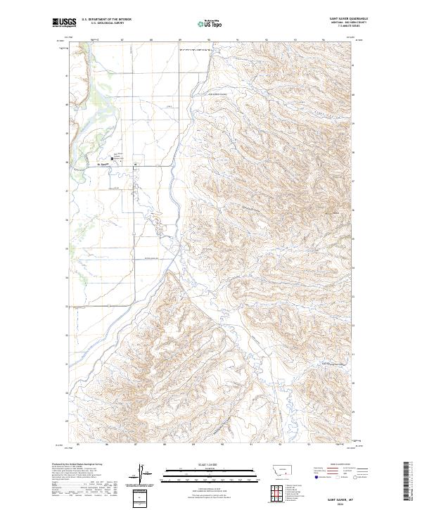 Saint Xavier, MT — USGS 7.5-minute topo (2024)