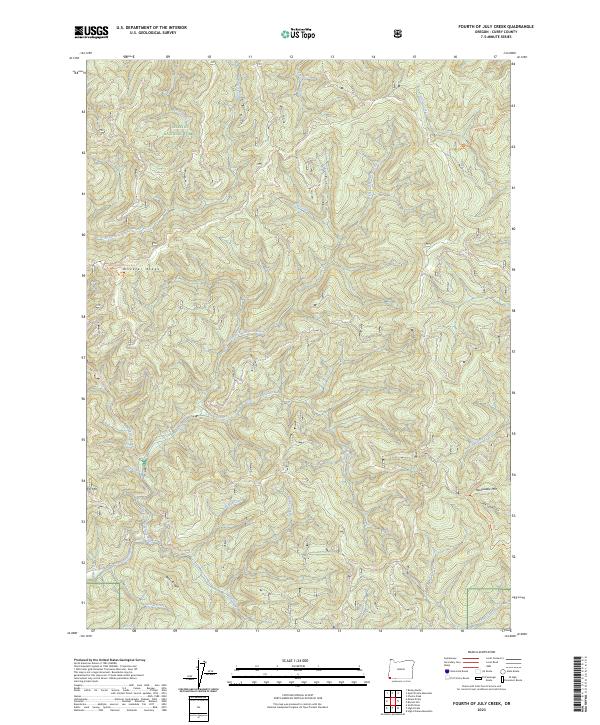 Fourth of July Creek, OR — USGS 7.5-minute topo (2023)