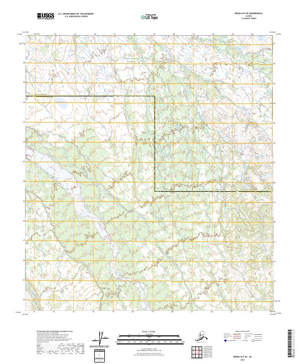 Denali B-6 SE, AK — USGS 7.5-minute topo (2023)