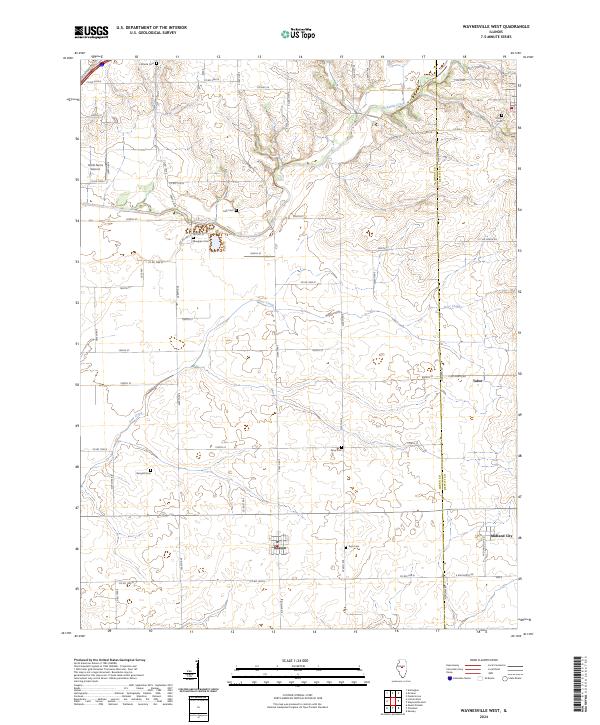 Waynesville West, IL — USGS 7.5-minute topo (2024)