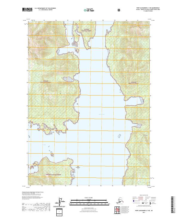 Port Alexander A-1 NE, AK — USGS 7.5-minute topo (2021)