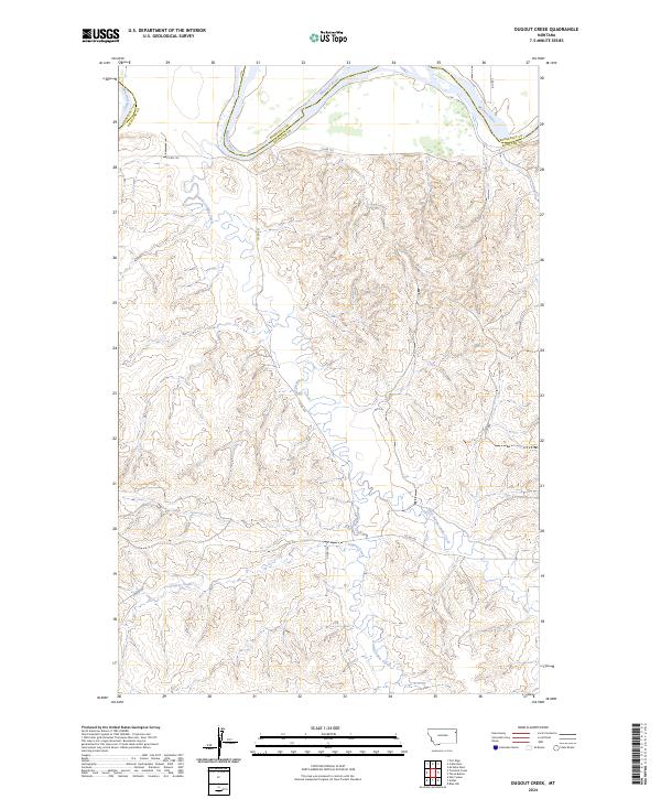 Dugout Creek, MT — USGS 7.5-minute topo (2024)