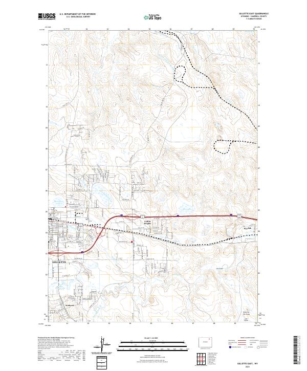 Gillette East, WY — USGS 7.5-minute topo (2021)