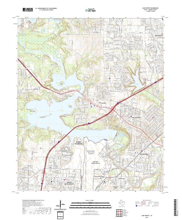 Lake Worth, TX — USGS 7.5-minute topo (2022)