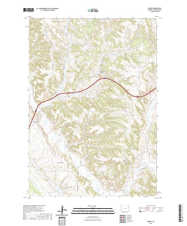 Linden, WY — USGS 7.5-minute topo (2021)