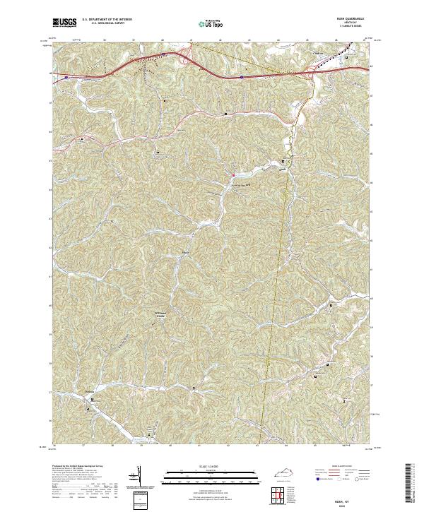 Rush, KY — USGS 7.5-minute topo (2022)