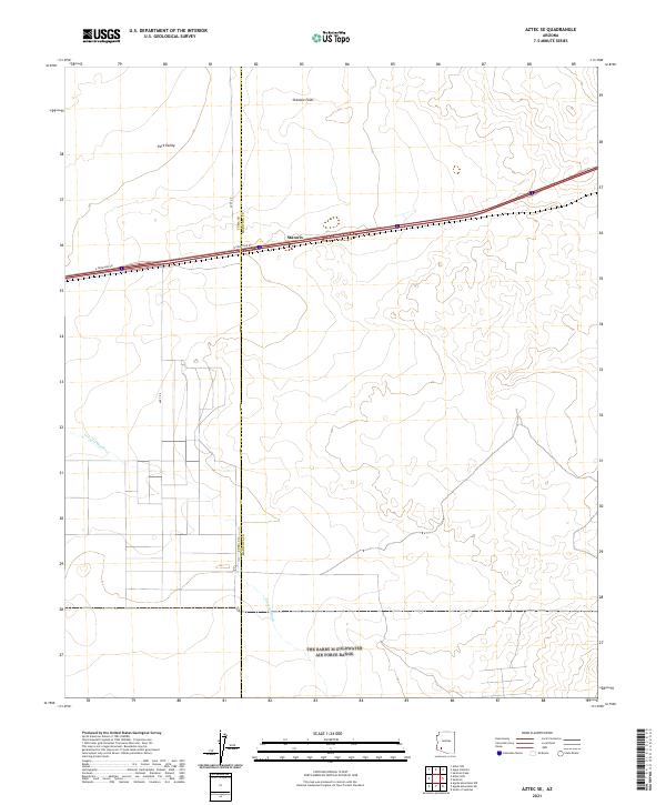 Aztec SE, AZ — USGS 7.5-minute topo (2021)