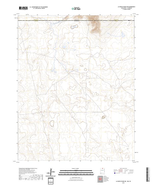 La Segita Peaks NE, NM-CO — USGS 7.5-minute topo (2023)