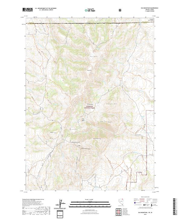 Elk Mountain, NV-ID — USGS 7.5-minute topo (2021)