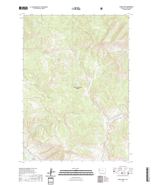 Mount Leidy, WY — USGS 7.5-minute topo (2021)