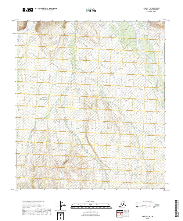 Denali D-1 SE, AK — USGS 7.5-minute topo (2023)