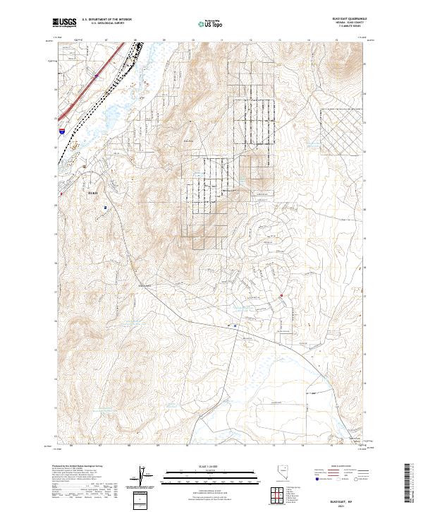 Elko East, NV — USGS 7.5-minute topo (2021)