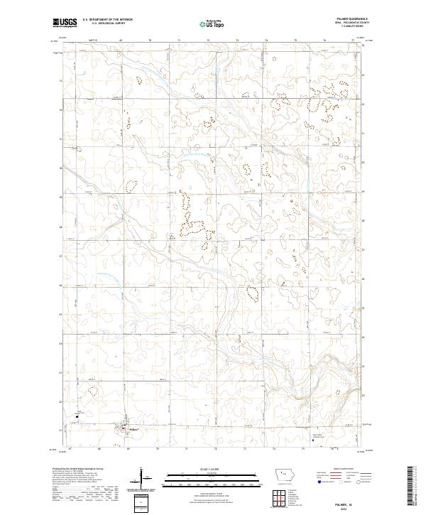 Palmer, IA — USGS 7.5-minute topo (2022)