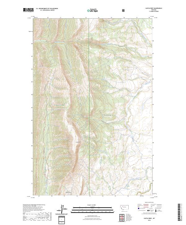 Castle Reef, MT — USGS 7.5-minute topo (2024)