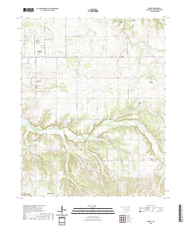 Dodge, OK — USGS 7.5-minute topo (2022)