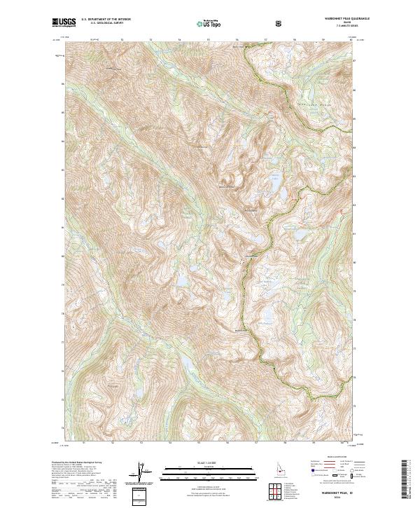 Warbonnet Peak, ID — USGS 7.5-minute topo (2024)