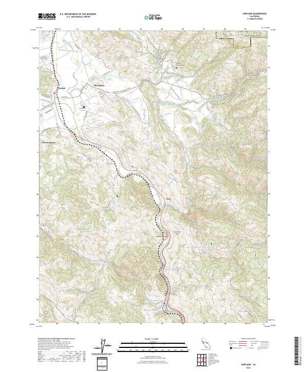 Hopland, CA — USGS 7.5-minute topo (2023)