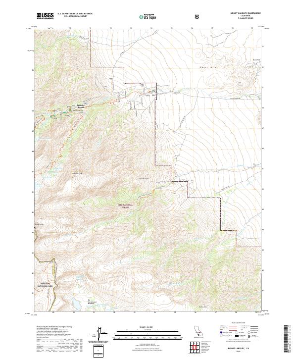 Mount Langley, CA — USGS 7.5-minute topo (2021)