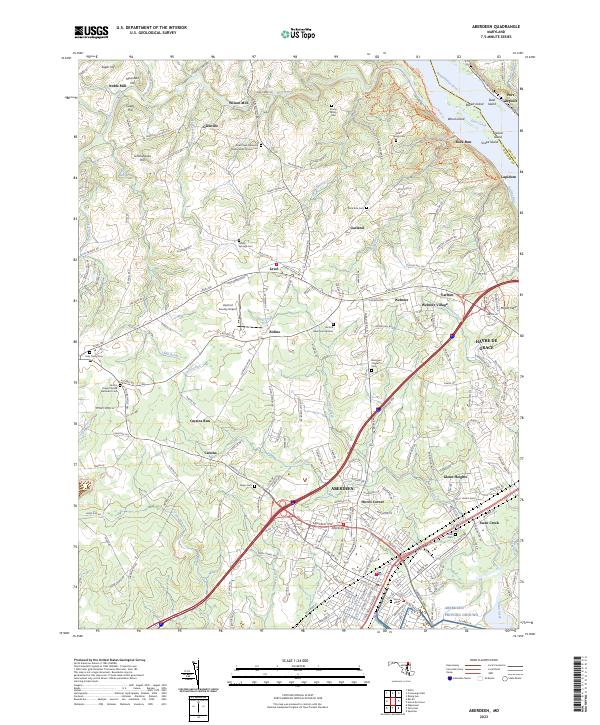 Aberdeen, MD — USGS 7.5-minute topo (2023)
