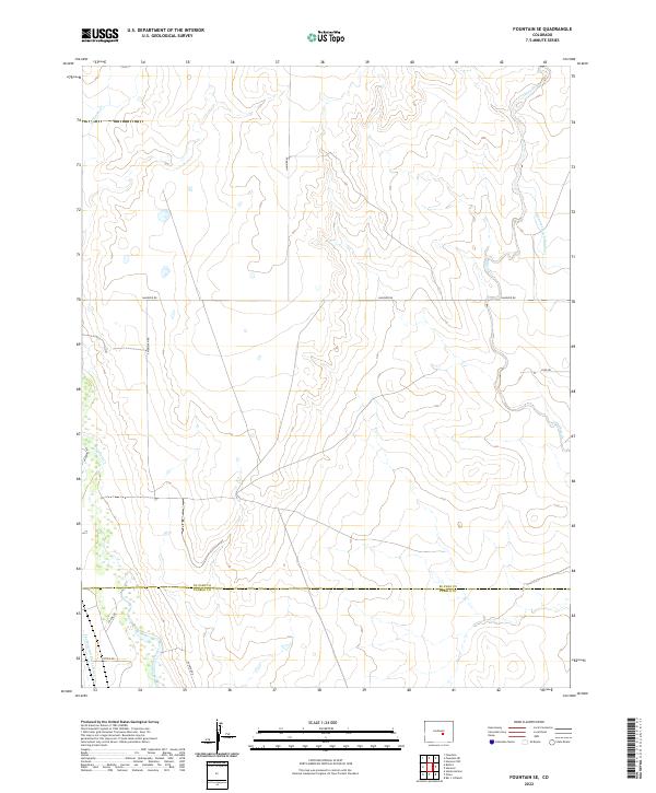Fountain SE, CO — USGS 7.5-minute topo (2022)