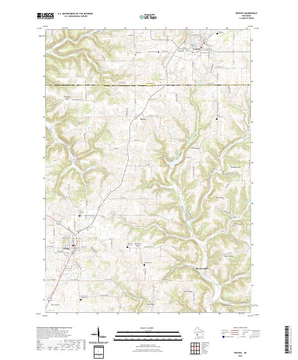 Westby, WI — USGS 7.5-minute topo (2022)