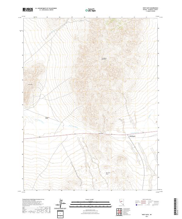 West Gate, NV — USGS 7.5-minute topo (2021)