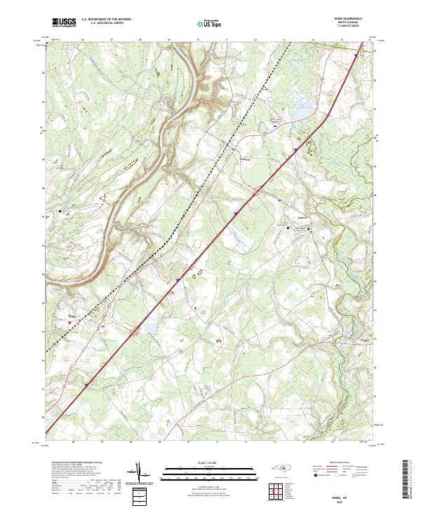 Wade, NC — USGS 7.5-minute topo (2022)