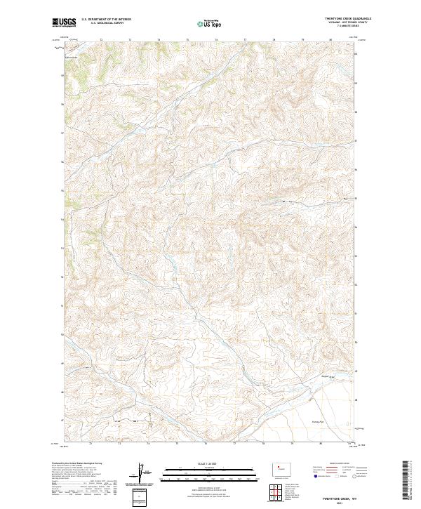 Twentyone Creek, WY — USGS 7.5-minute topo (2021)