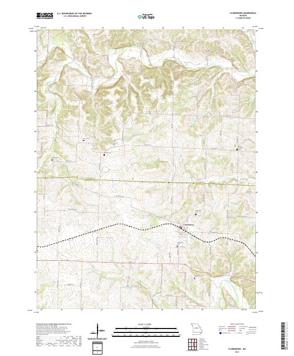 Clarksburg, MO — USGS 7.5-minute topo (2021)